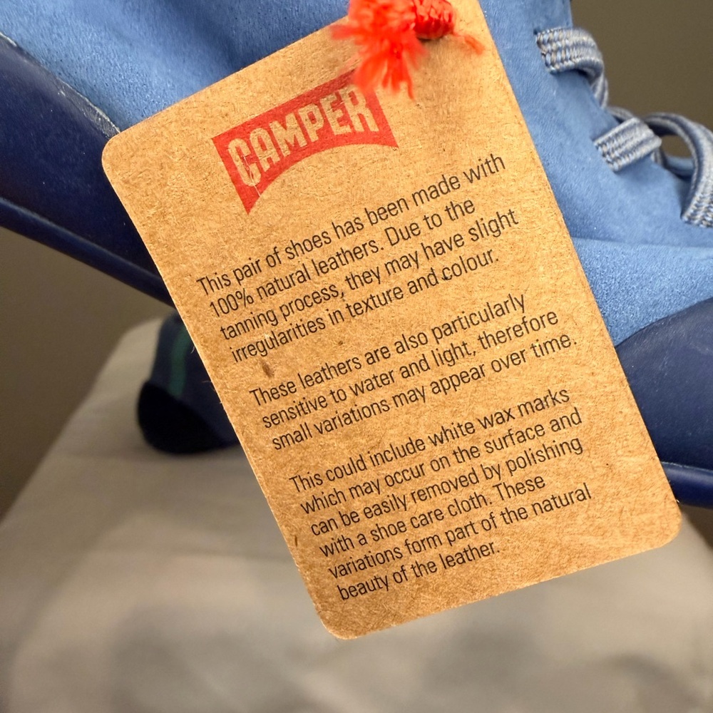 Camper Peu Senda Blue Nubuck Leather Sneakers | EU 37 | NWT - Picture 5 of 8